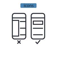 icônes d'appareils mobiles symboles éléments vectoriels pour le web infographique vecteur