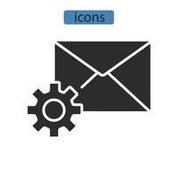 e-mail paramètres icônes symbole éléments vectoriels pour le web infographique vecteur