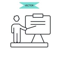 éléments de vecteur de symbole d'icônes de présentation pour le web infographique