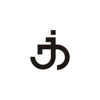 lettre jd ligne géométrique liée simple vecteur logo
