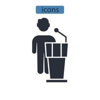 icônes de conférence symboles éléments vectoriels pour le web infographique vecteur