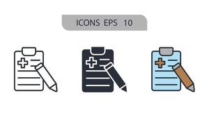 icônes de prescription médicale symboles éléments vectoriels pour le web infographique vecteur