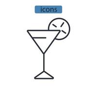 icônes de cocktail symboles éléments vectoriels pour le web infographique vecteur