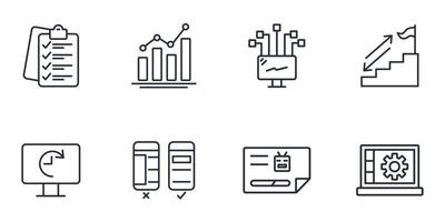 ensemble d'icônes de référencement. seo pack symbole éléments vectoriels pour le web infographique vecteur