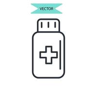 pilules bouteille icônes symbole vecteur éléments pour infographie web