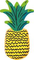 illustration vectorielle dessinés à la main ananas naturel vecteur