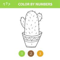 jeu éducatif pour enfants. page de coloriage avec cactus mignon. vecteur