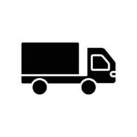 vecteur d'icône de camion. transport, transport terrestre. style d'icône solide, glyphe. illustration de conception simple modifiable
