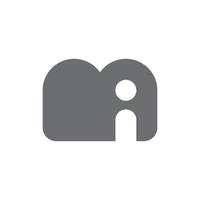 lettre mi simple design mignon logo vecteur