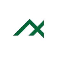 vecteur de logo géométrique de montagne lettre x