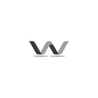 lettre w vecteur de logo ruban courbe 3d simple