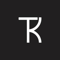 lettre tk simple ligne géométrique plat clair logo vecteur
