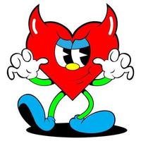 illustration vectorielle de personnage de dessin animé en forme de coeur rouge sur fond blanc vecteur