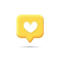 vecteur 3d médias sociaux comme le concept d'icône de symbole de coeur