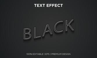 effet de texte style d'arrière-plan modifiable couleur noir vecteur