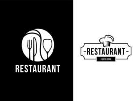 chef moderne et modèle de conception de logo de restaurant de cuisine vecteur