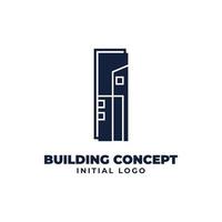 lettre i avec création de logo vectoriel initial objet de construction adapté aux affaires immobilières et immobilières