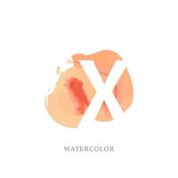lettre négative x avec splash aquarelle pour le logo de la mode ou des soins de beauté, la marque de vêtements, l'identité de marque personnelle, le maquilleur ou toute autre entreprise vecteur