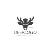 cerf avec chapeau magique logo design illustration icône graphique vecteur