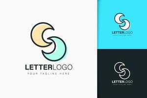 lettre s logo design style linéaire vecteur