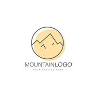 icône d'illustration de conception de logo de ligne de montagne vecteur