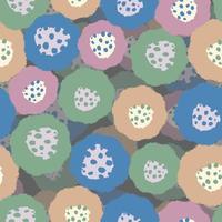 doodle abstarct dot fleurs, fond de motif sans couture, carte de voeux ou tissu vecteur