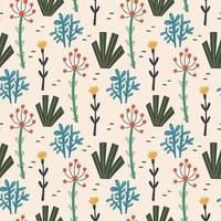 motif de fleurs de plantes nature vecteur