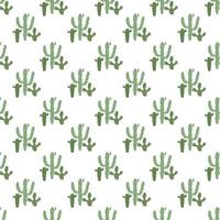 motif de cactus verts sur fond blanc vecteur