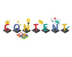 le marketing de contenu est une stratégie marketing utilisée pour attirer, engager et fidéliser un public en créant et en partageant des articles ou des vidéos vecteur