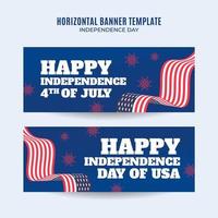 joyeux 4 juillet - bannière web de la fête de l'indépendance des états-unis pour l'affiche horizontale des médias sociaux, la bannière, l'espace et l'arrière-plan vecteur