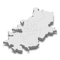 La carte isométrique 3d de la ville de vilnius est une capitale de la lituanie, vecteur