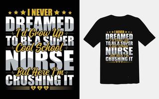 vecteur typographique de conception de t-shirt infirmière