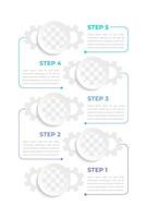 modèle de conception de graphique infographique de l'industrie. infochart abstrait avec contour modifiable. graphiques pédagogiques avec séquence en 5 étapes. présentation visuelle des données vecteur