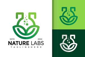 modèle de vecteur de conception de logo créatif de laboratoire de nature