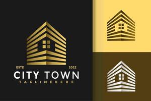 modèle de vecteur de conception de logo ville or ville