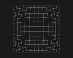 grille cyber déformée, élément de design rétro punk. grille de géométrie d'onde filaire sur fond noir. illustration vectorielle vecteur