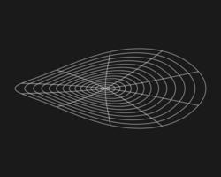 grille cyber déformée, élément de design rétro punk. grille de géométrie d'onde filaire sur fond noir. illustration vectorielle. vecteur