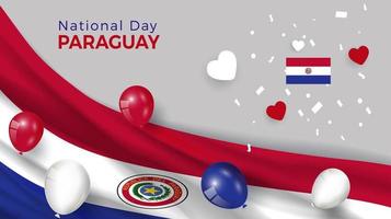 bonne fête nationale paraguay. bannière, carte de voeux, conception de flyer. conception de modèle d'affiche vecteur