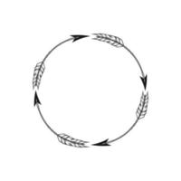 cercle flèche monogramme cadre vecteur