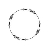 cercle flèche monogramme cadre vecteur