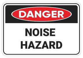 danger danger de bruit. vecteur de signe de sécurité. signe de sécurité standard ansi et osha. eps10