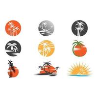 illustration vectorielle de palmier été logo modèle