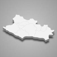 La carte isométrique 3d du lorestan est une province de l'iran vecteur