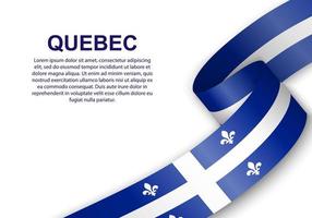 agitant le drapeau du québec vecteur