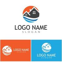 création de logo de propriété et de construction vecteur