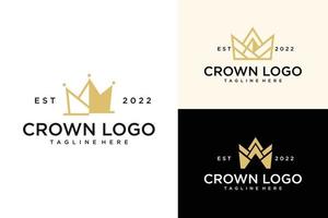 logo de la couronne roi royal reine modèle vectoriel de conception de logo abstrait