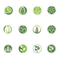 logos de vecteur d'élément nature écologie feuille arbre vert