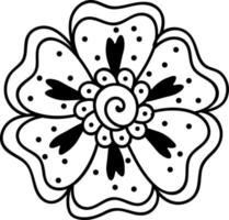 illustration en noir et blanc avec une fleur sur fond blanc. illustration vectorielle d'une silhouette rose.black. publicité, conception de sites Web, logo, emballage, textiles, livres pour enfants, vacances, décoration. vecteur