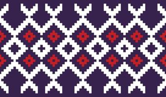 motif géométrique africain aztèque. broderie traditionnelle colorée rouge violet et blanc. conception pour la texture d'impression. fond de bordure pour papier peint, papier d'emballage vecteur