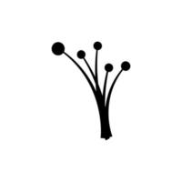 silhouette de pollen noir sur fond blanc. illustration vectorielle sur la nature. vecteur